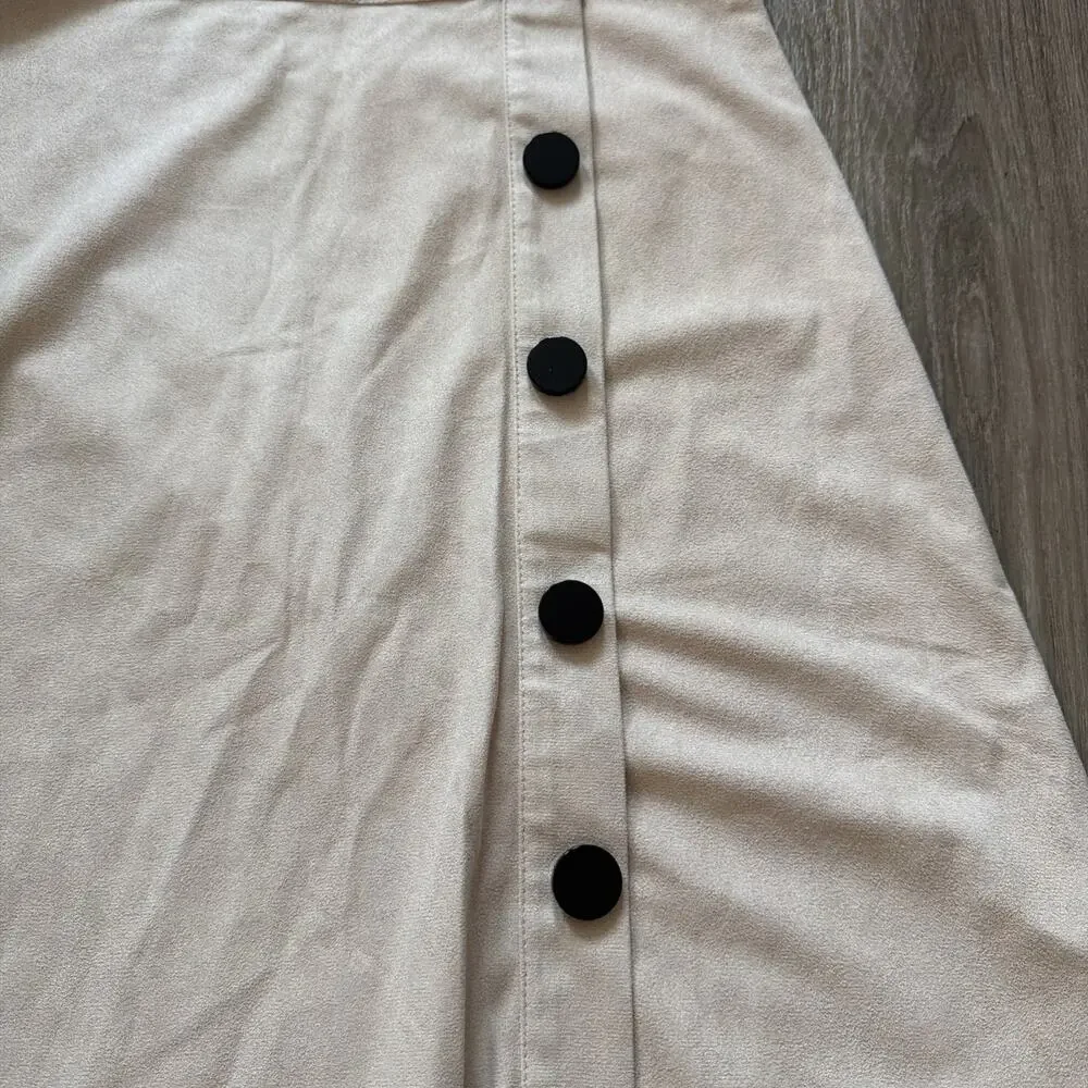 LULUS Vegan Brown Faux Suede Wrap Mini Skirt Small NEW‎